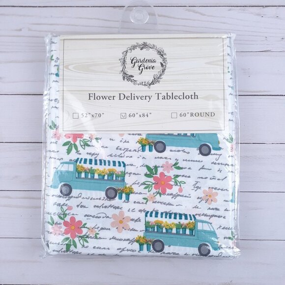 Gardenia Grove Other - Fabric Tablecloth Flower Truck Delivery 60x84